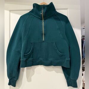 lululemon athletica Dark Teal Half-Zip Funnel Neck Scuba Hoodie M/L